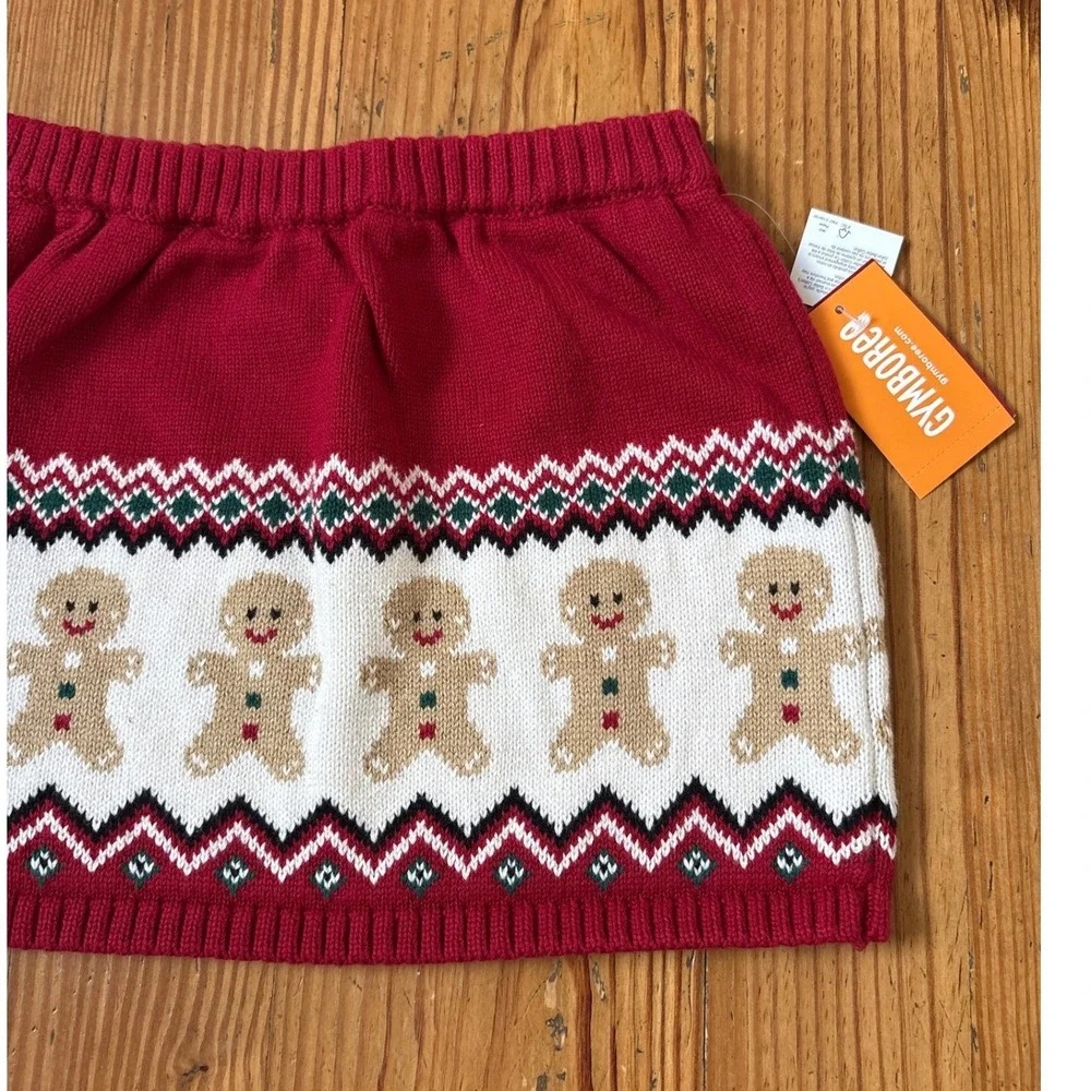 Gymboree Gingerbread Sweater Skirt Girls Red Holiday Fair Isle NWT SIZE 3T